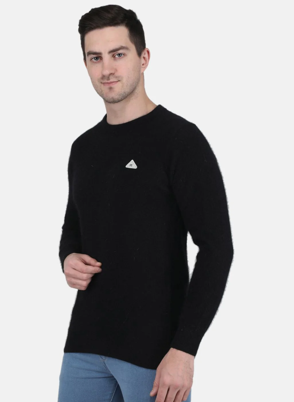 Men Black Solid Pullover - Image 2