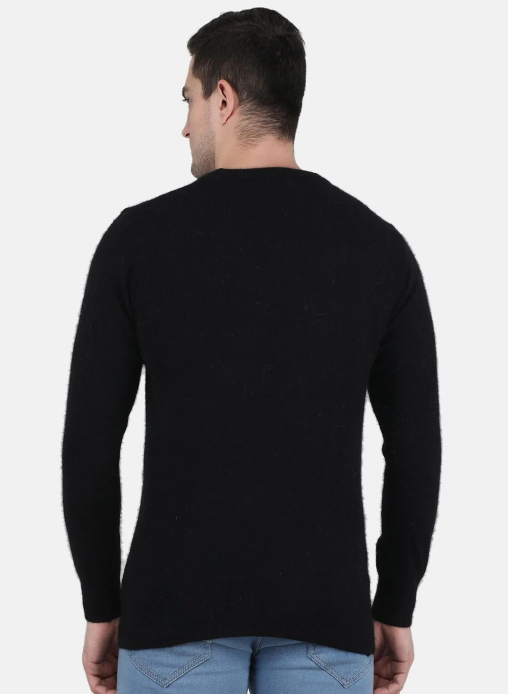 Men Black Solid Pullover - Image 3
