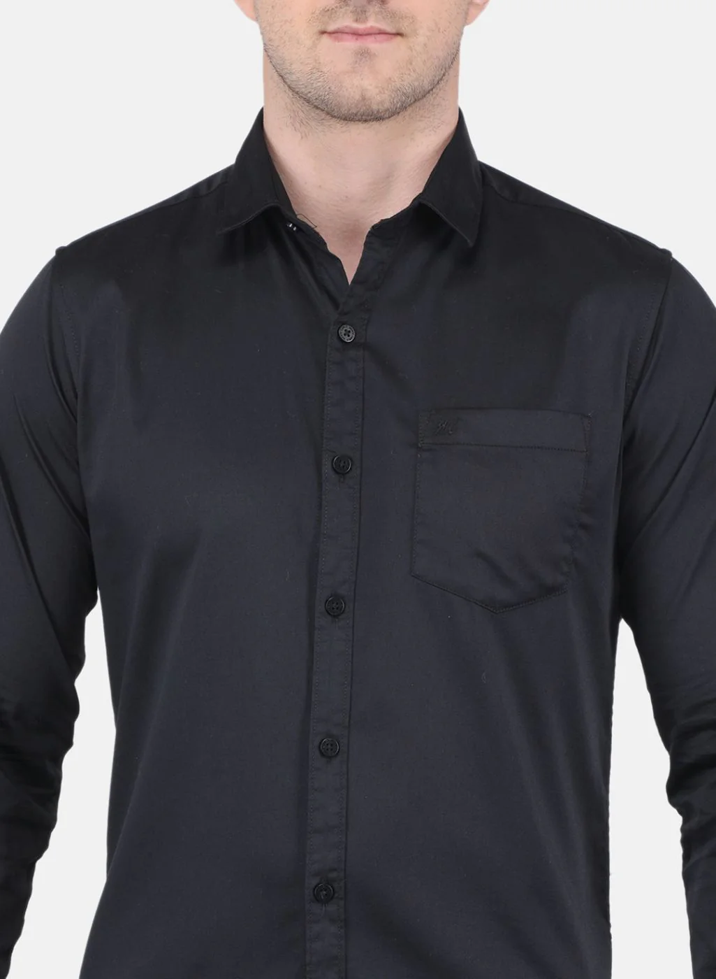 Men Black Solid Shirt - Image 5
