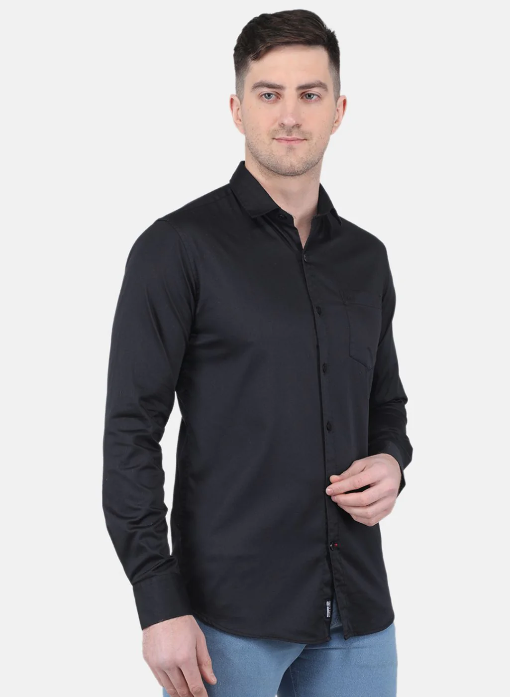Men Black Solid Shirt - Image 6