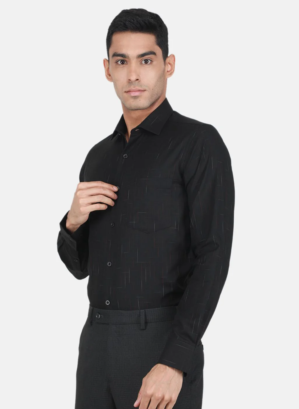 Men Black Solid Shirt - Image 2