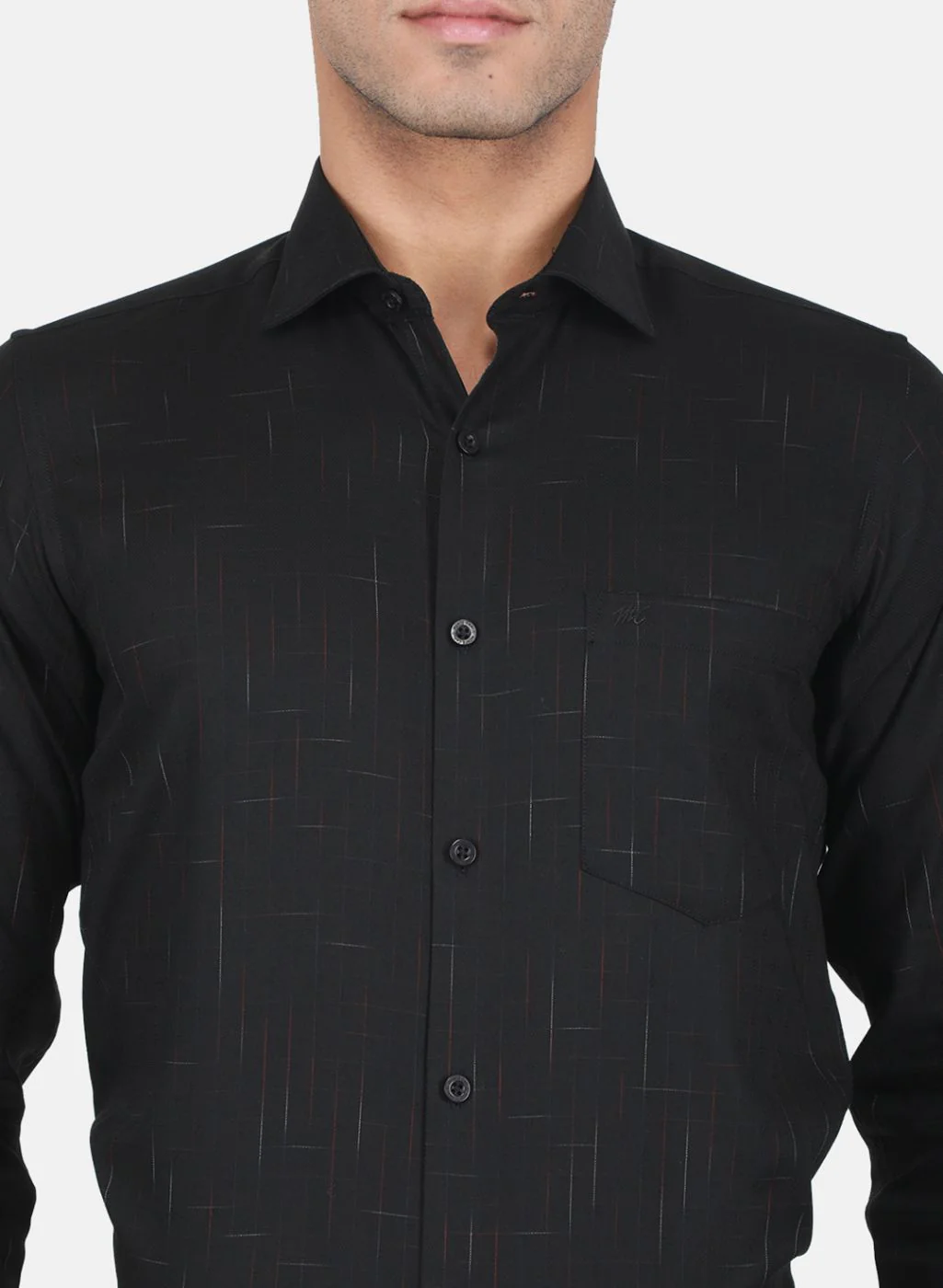 Men Black Solid Shirt - Image 5