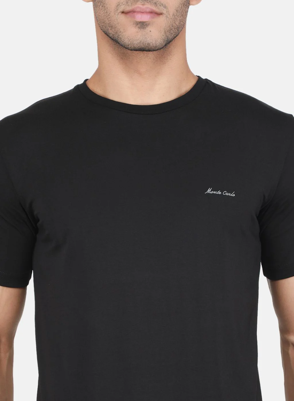 Men Black Solid T-Shirt - Image 5