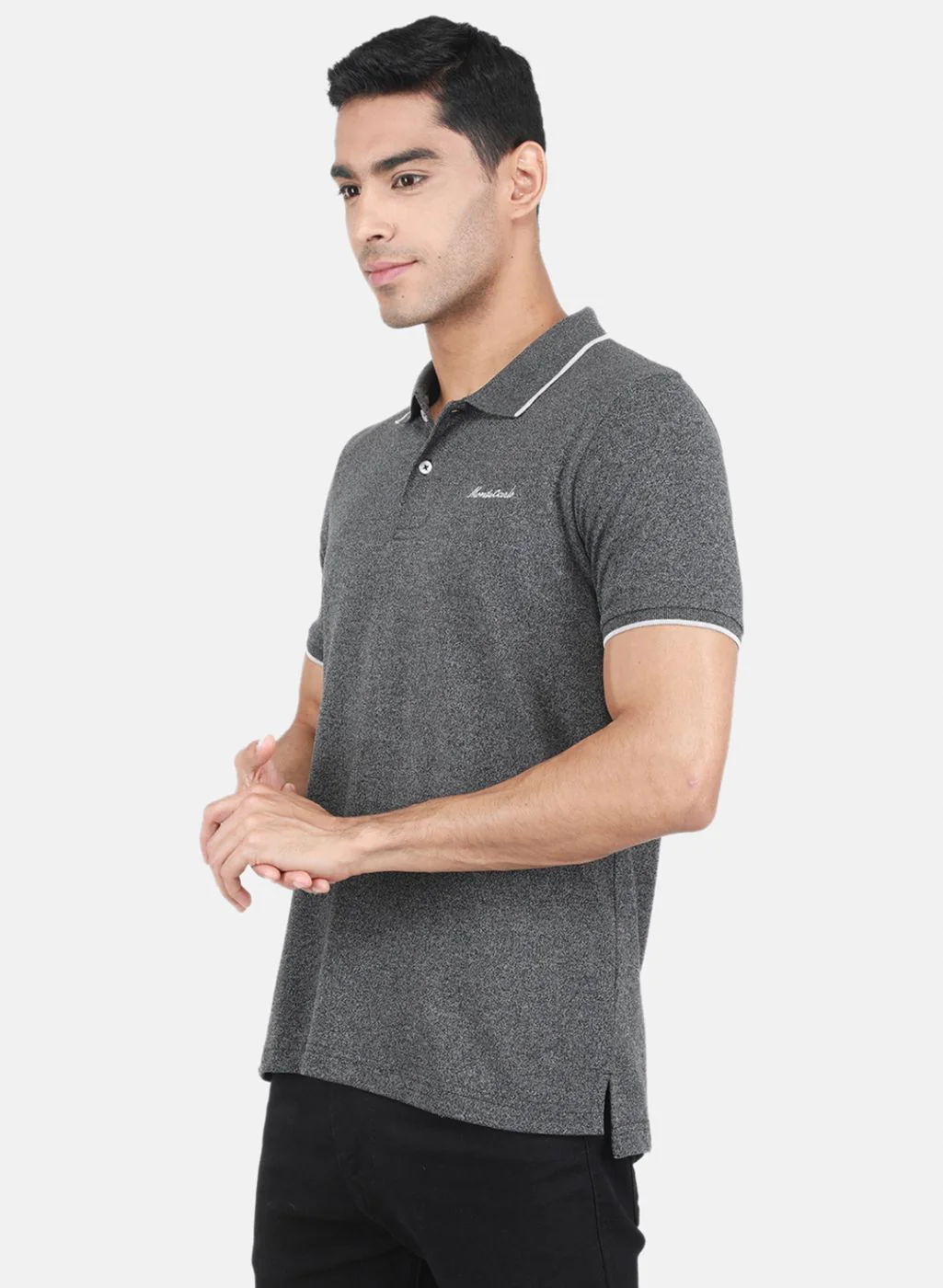 Men Black Solid T-Shirt - Image 2