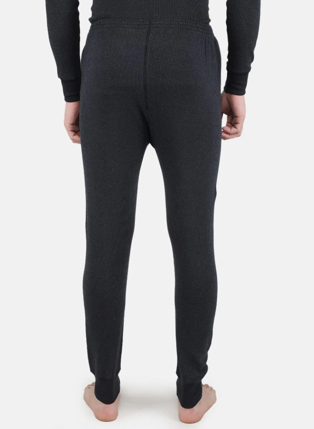 Men Black Solid Thermal Lower - Image 3
