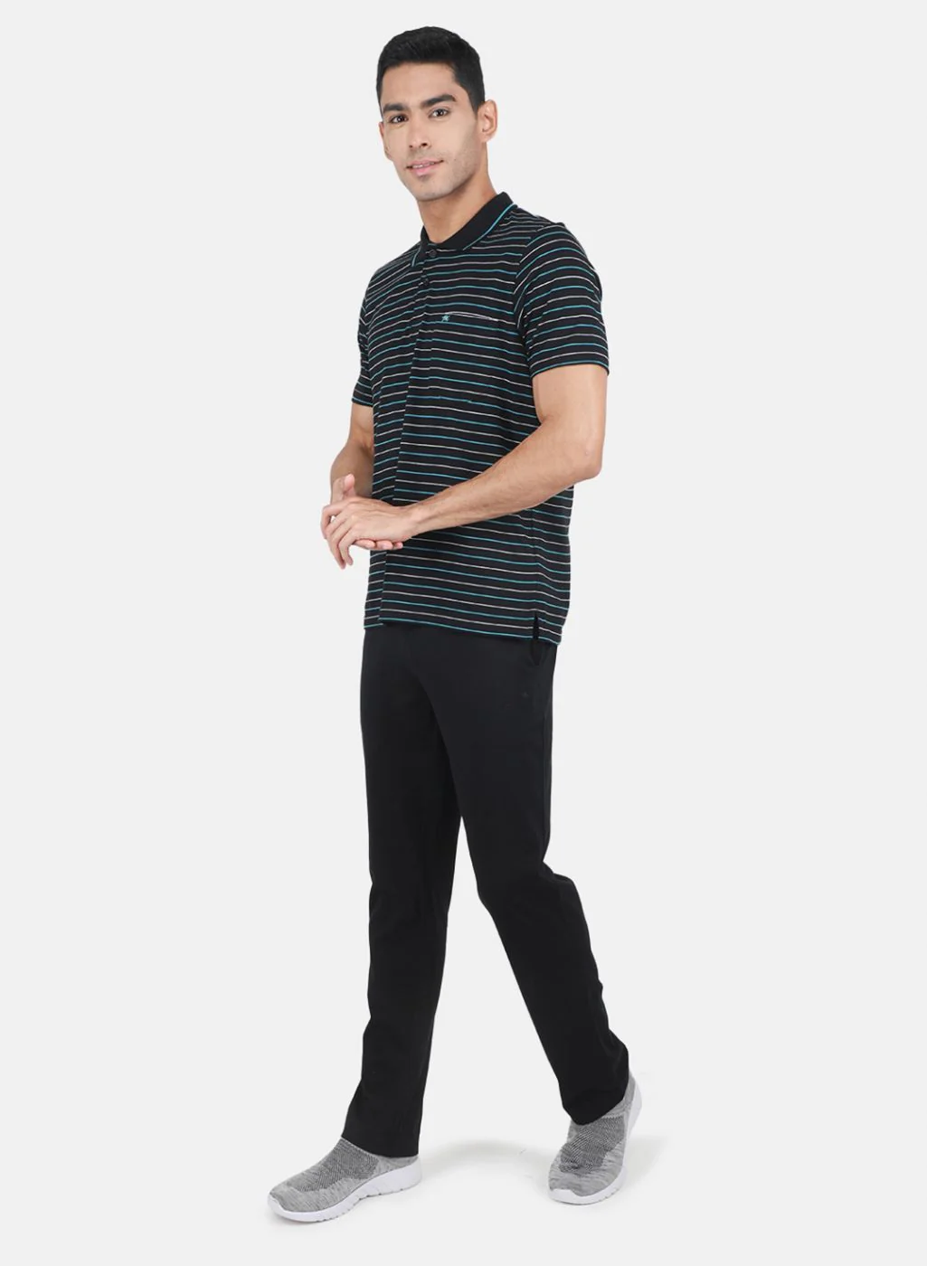Men Black Stripe Lower Set - Image 2