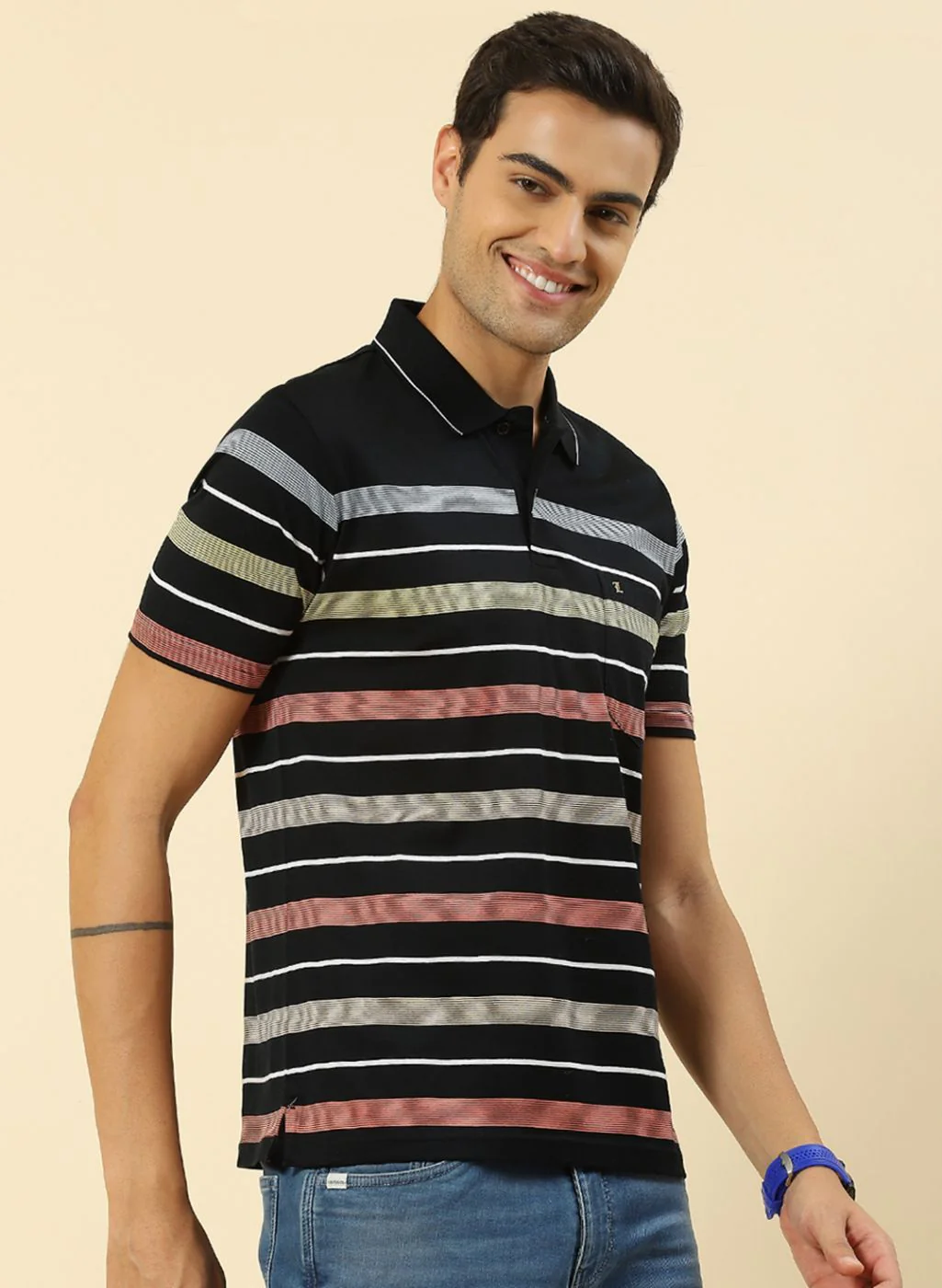 Men Black Stripe Shirt - Image 3