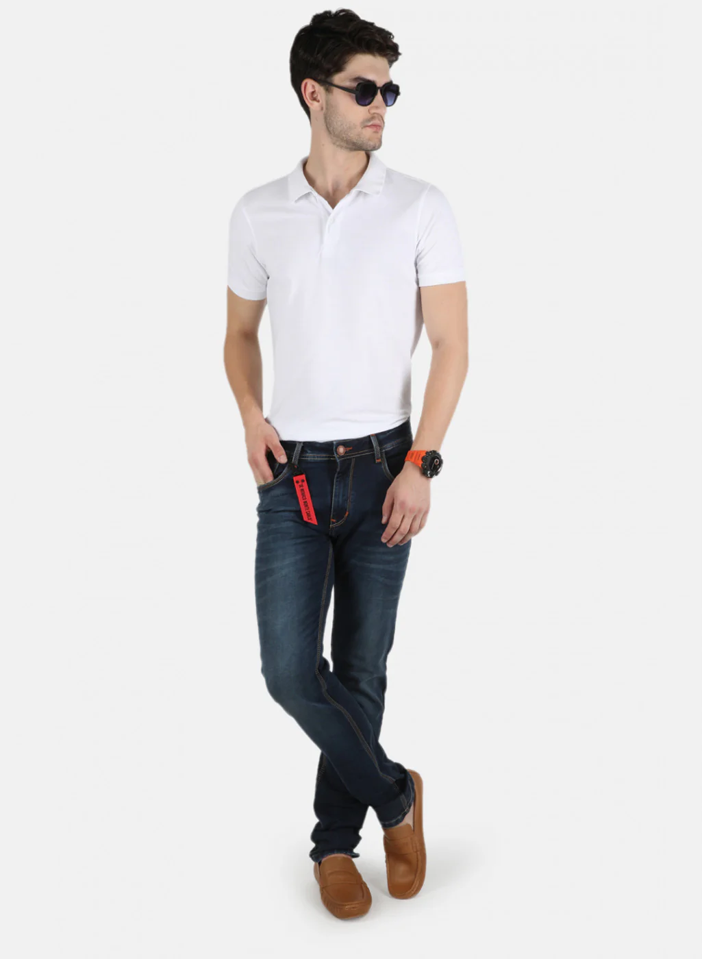Men Blue Narrow Fit Denim - Image 4
