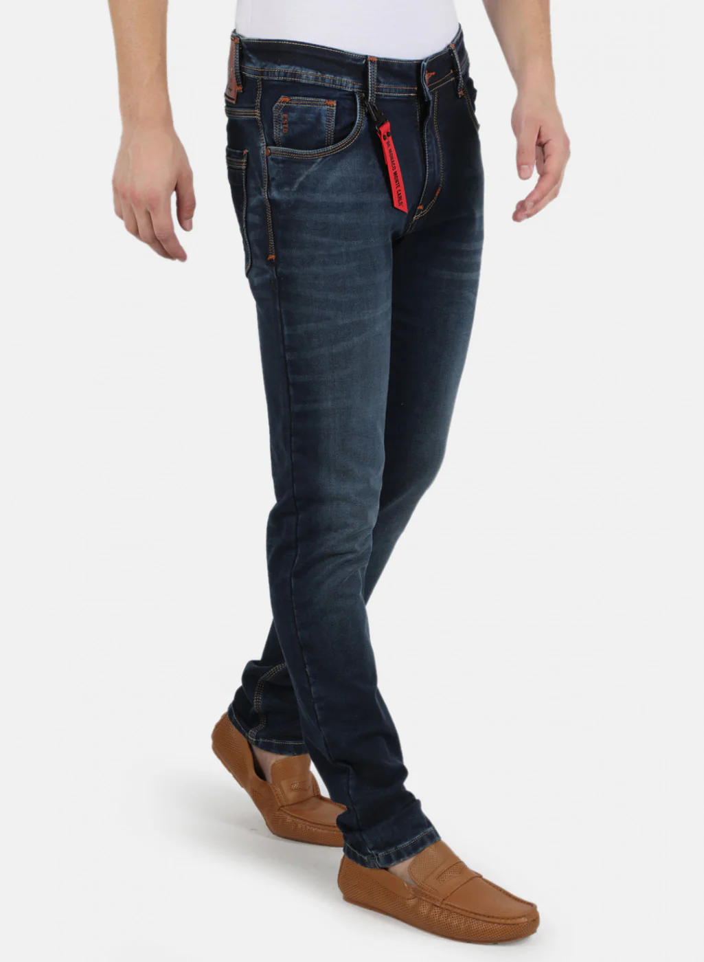 Men Blue Narrow Fit Denim - Image 6