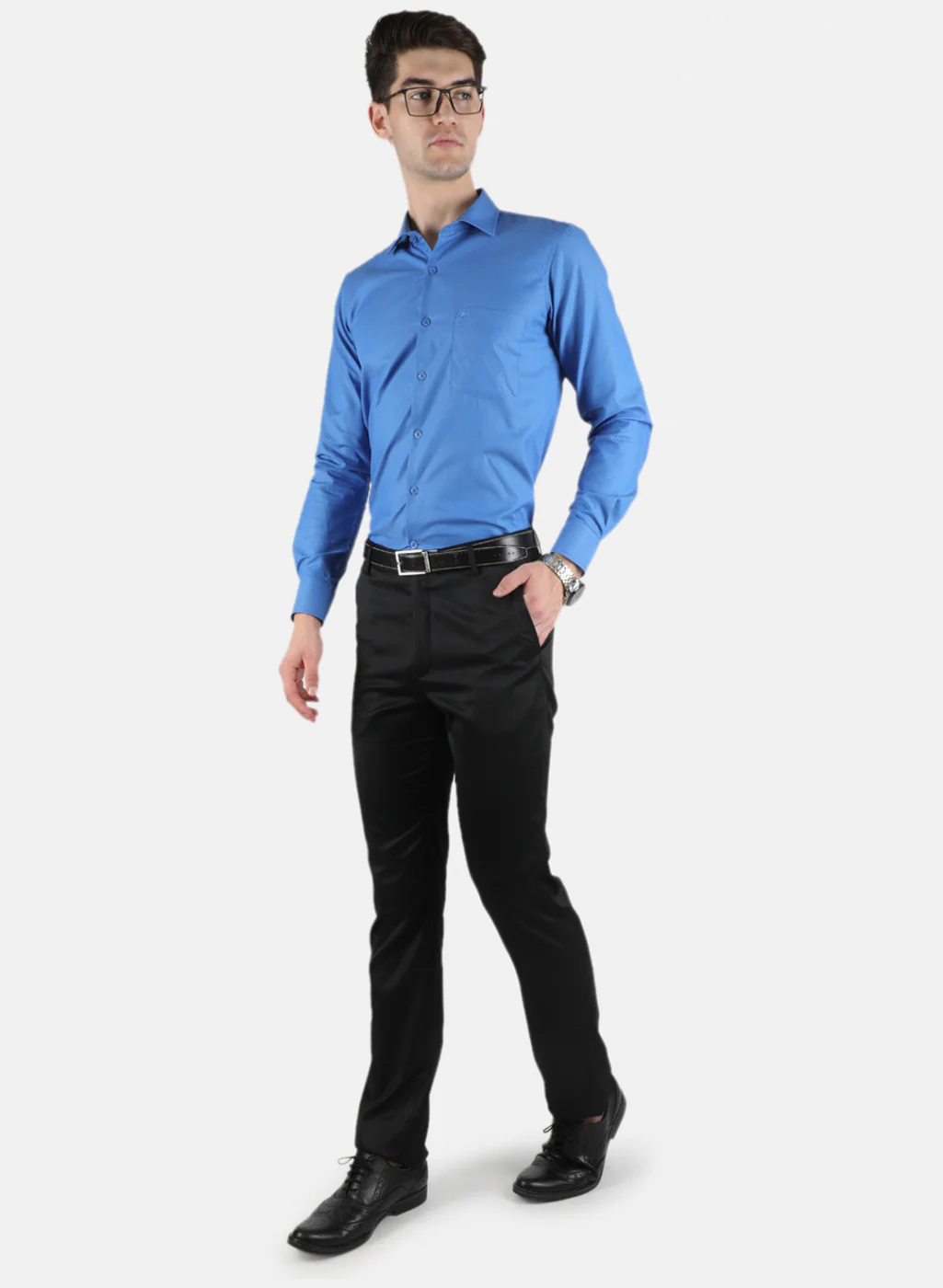 Men Blue Printed Shirt - Image 4