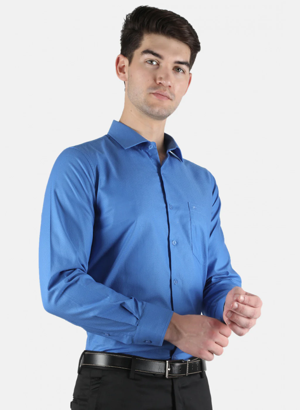 Men Blue Printed Shirt - Image 6