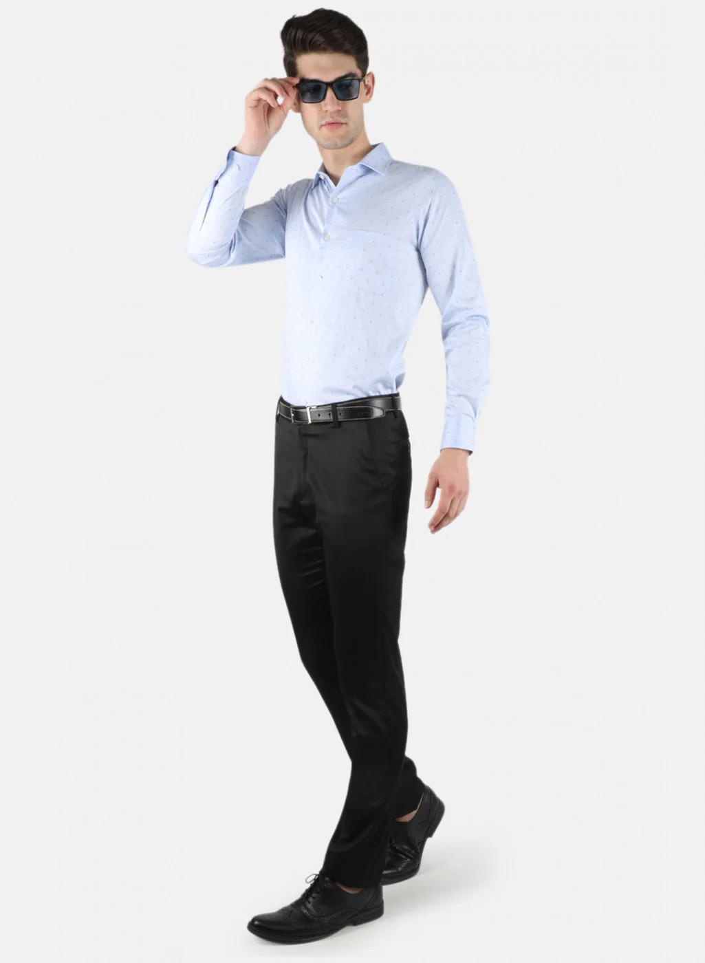 Men Blue Printed Shirt - Image 4