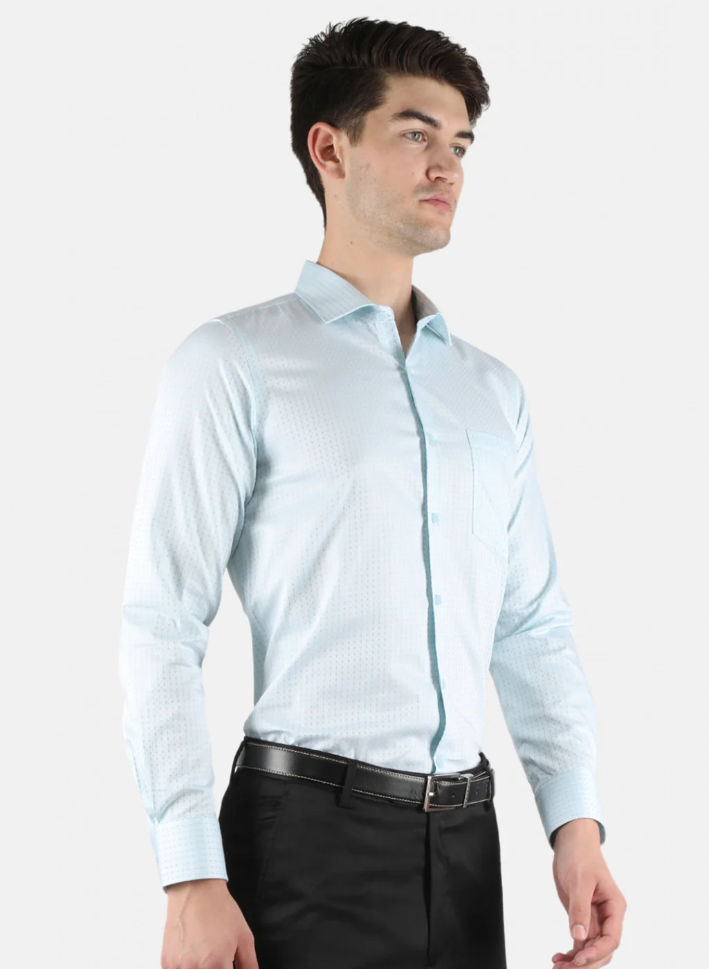 Men Blue Printed Shirt - Image 6