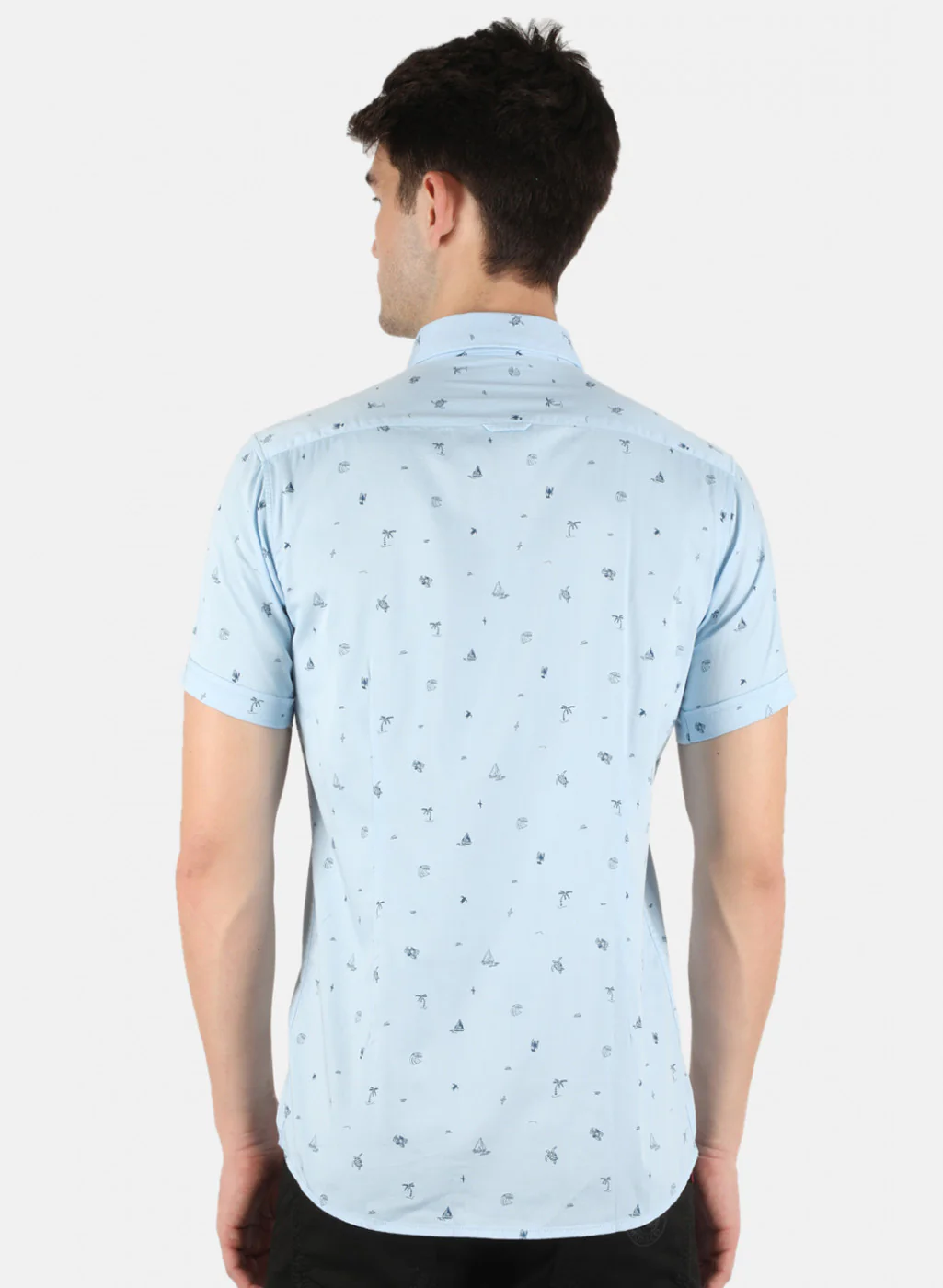 Men Blue Printed Shirt - Image 3