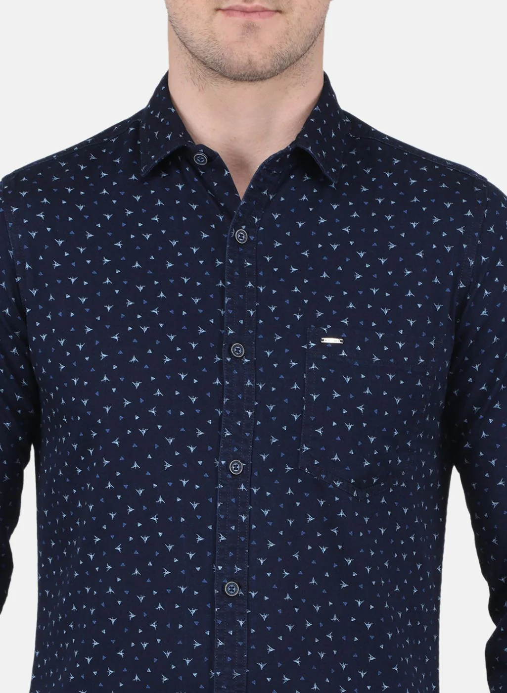 Men Blue Printed Shirt - Image 5