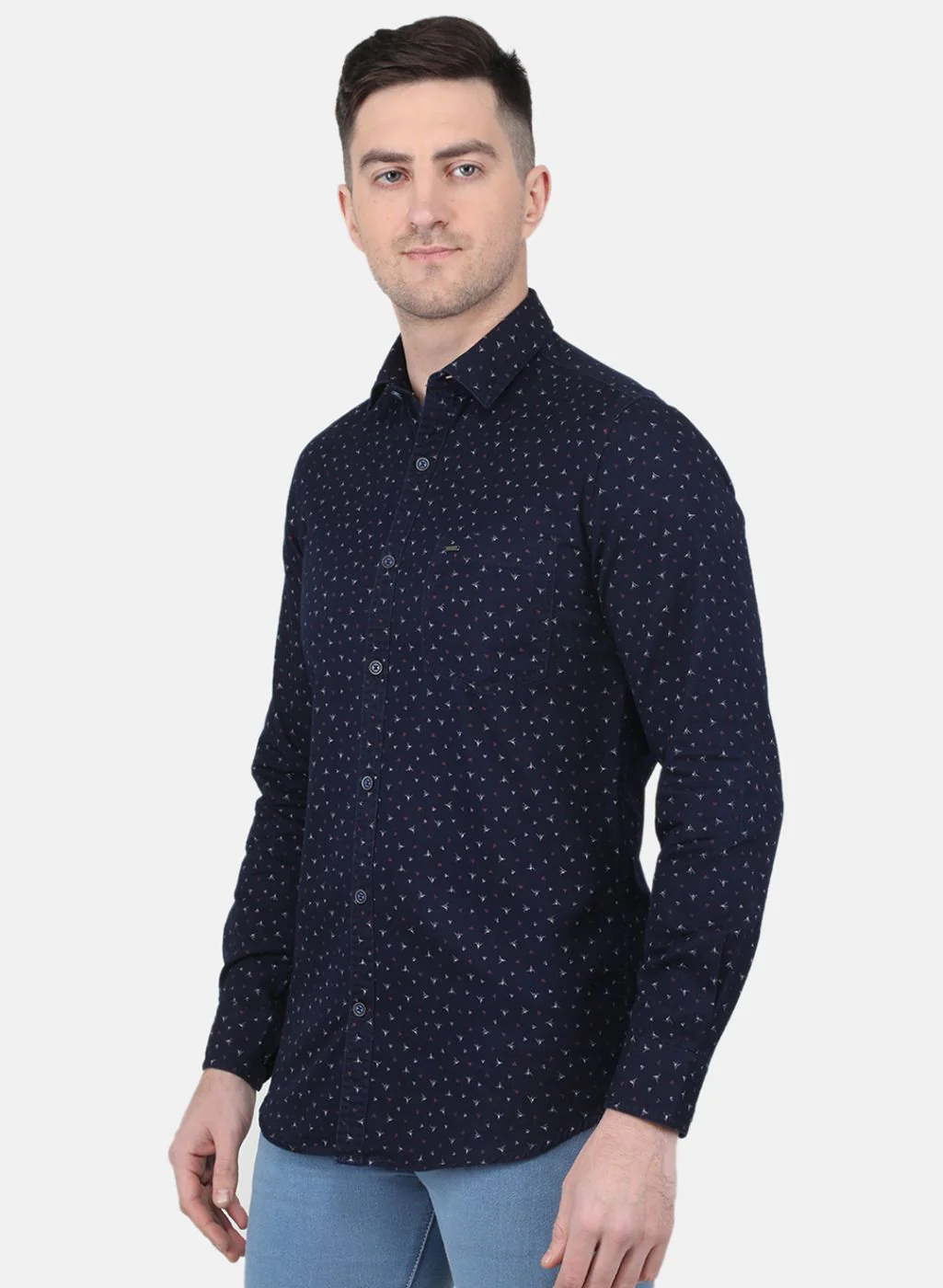 Men Blue Printed Shirt - Image 2