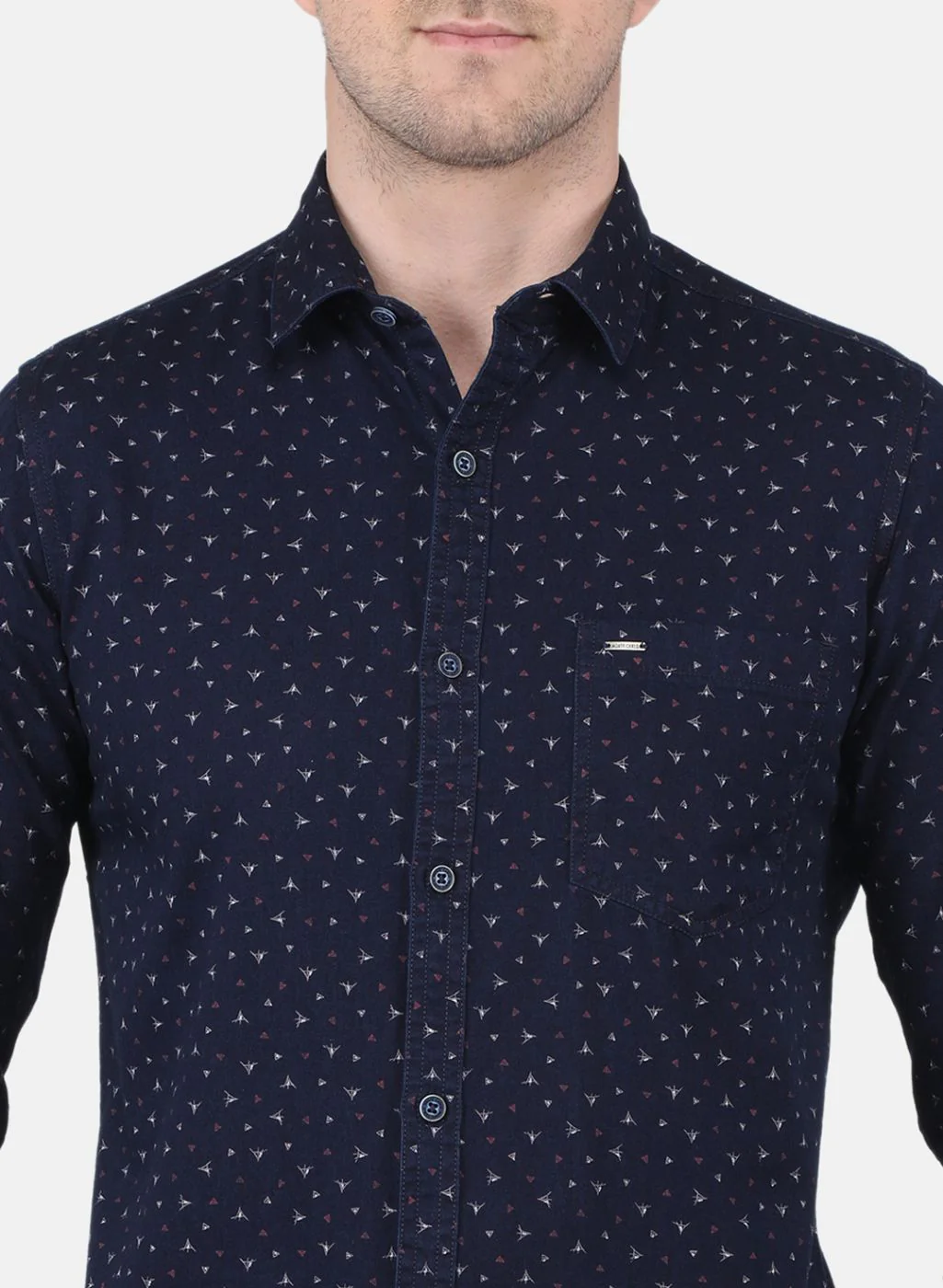 Men Blue Printed Shirt - Image 5