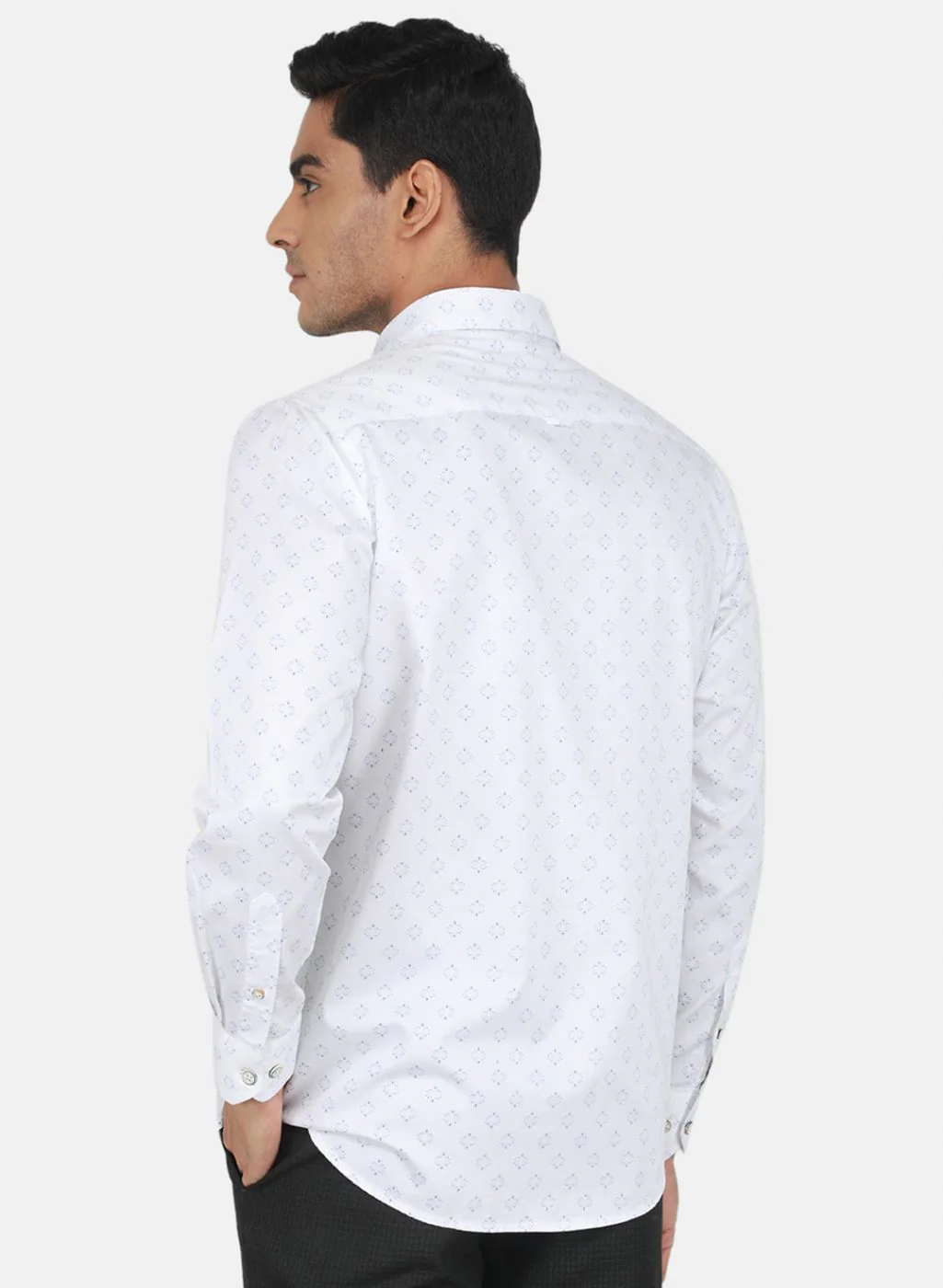 Men Blue Printed Shirt - Image 3