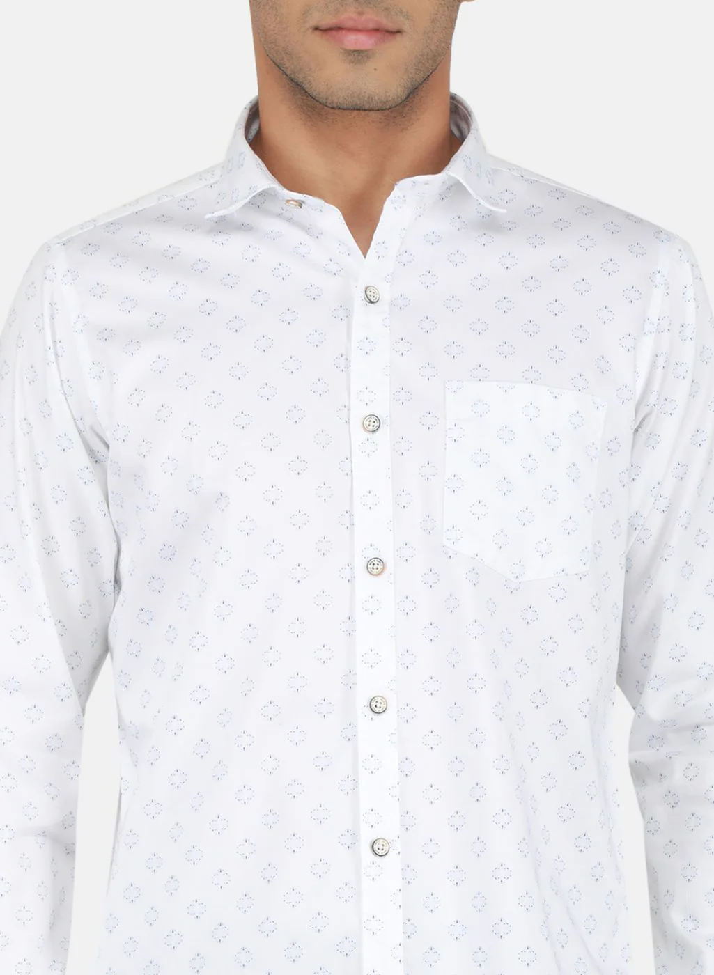 Men Blue Printed Shirt - Image 5