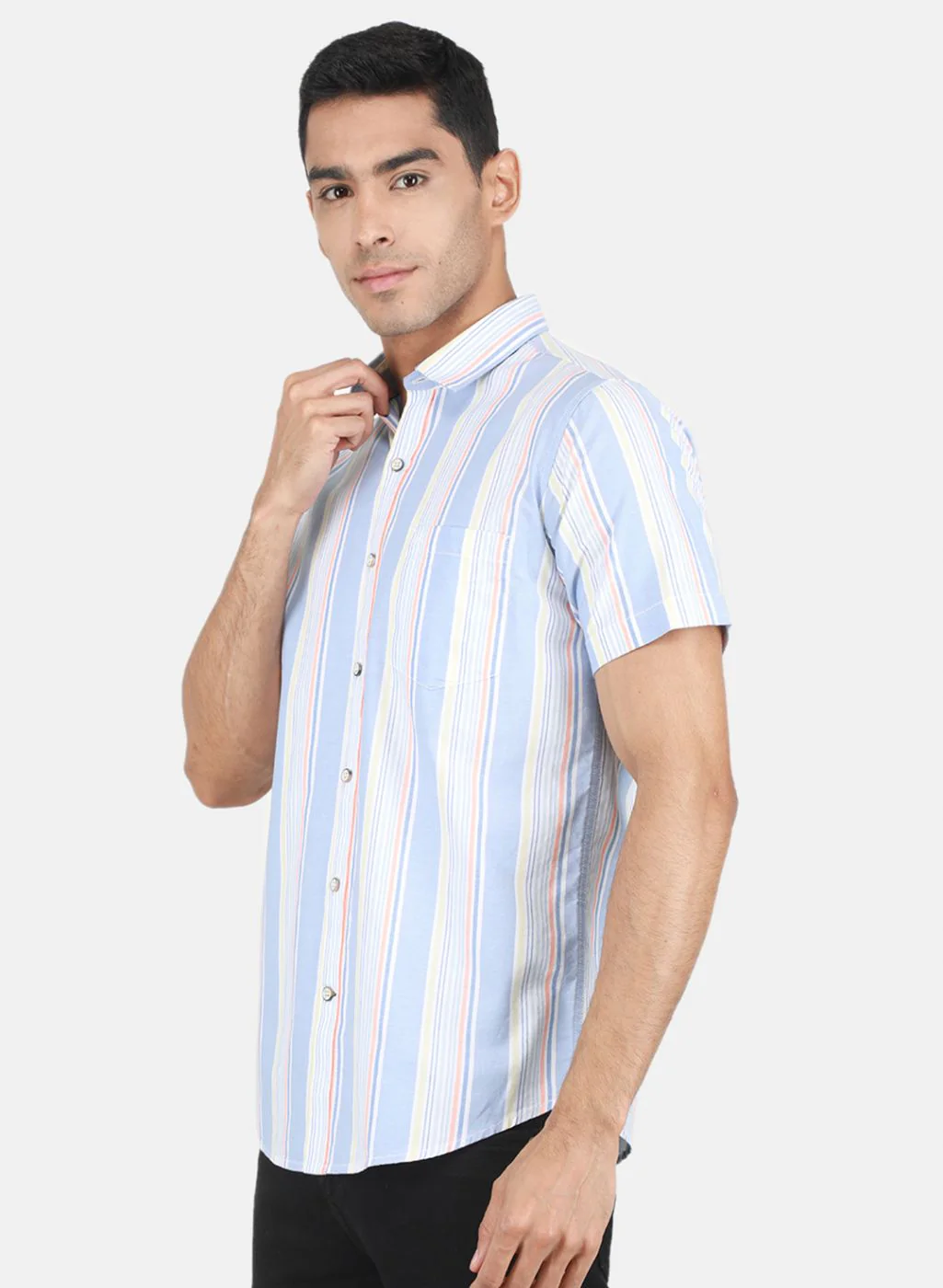 Men Blue Printed Shirt - Image 2