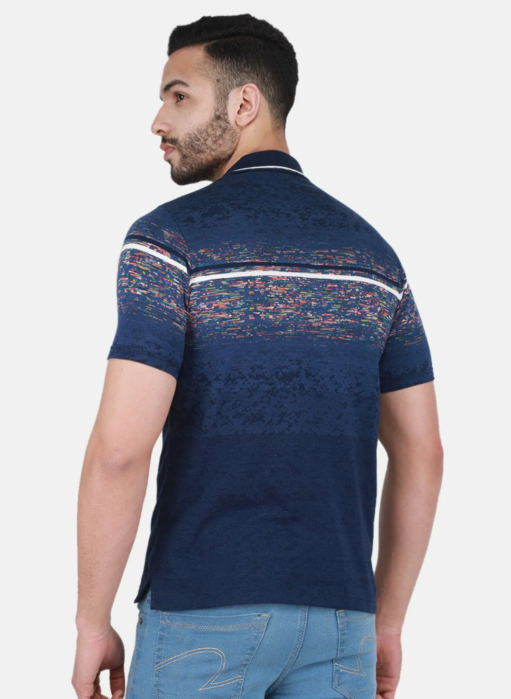 Men Blue Printed T-Shirt - Image 3