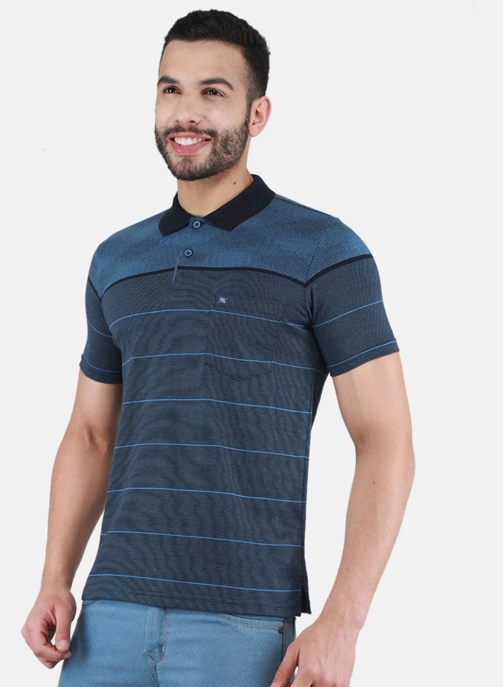 Men Blue Printed T-Shirt - Image 2