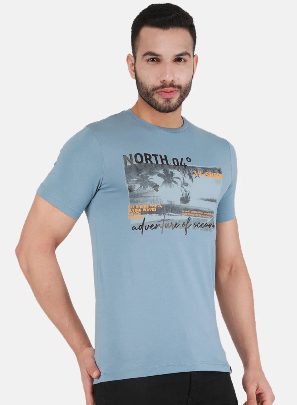 Men Blue Printed T-Shirt - Image 6