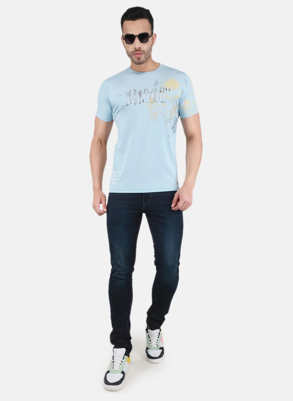 Men Blue Printed T-Shirt - Image 4