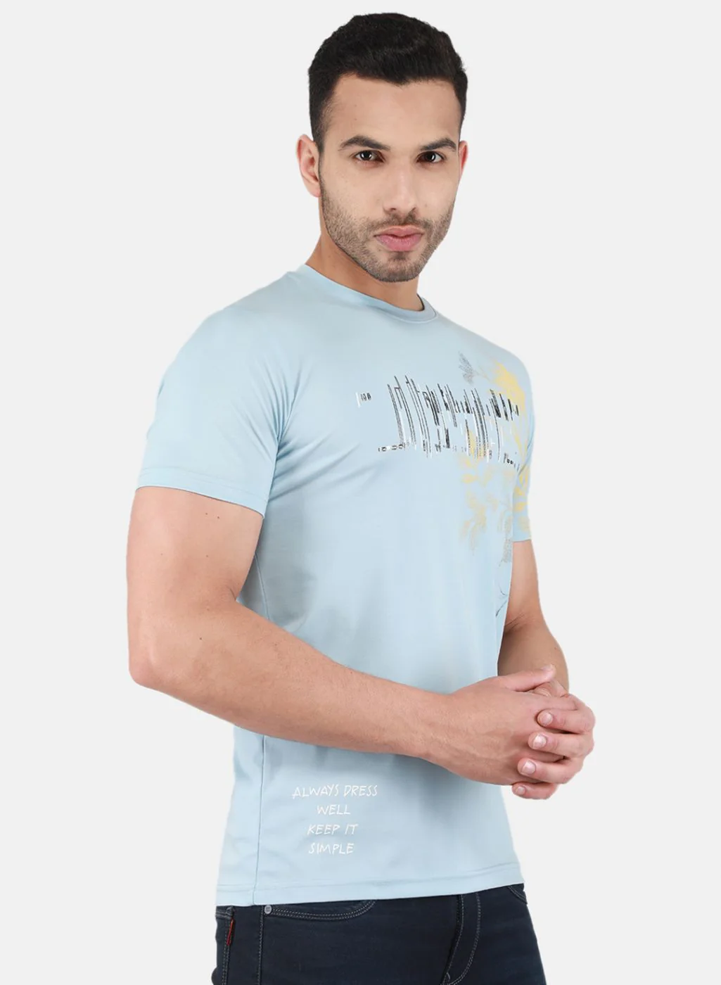 Men Blue Printed T-Shirt - Image 6