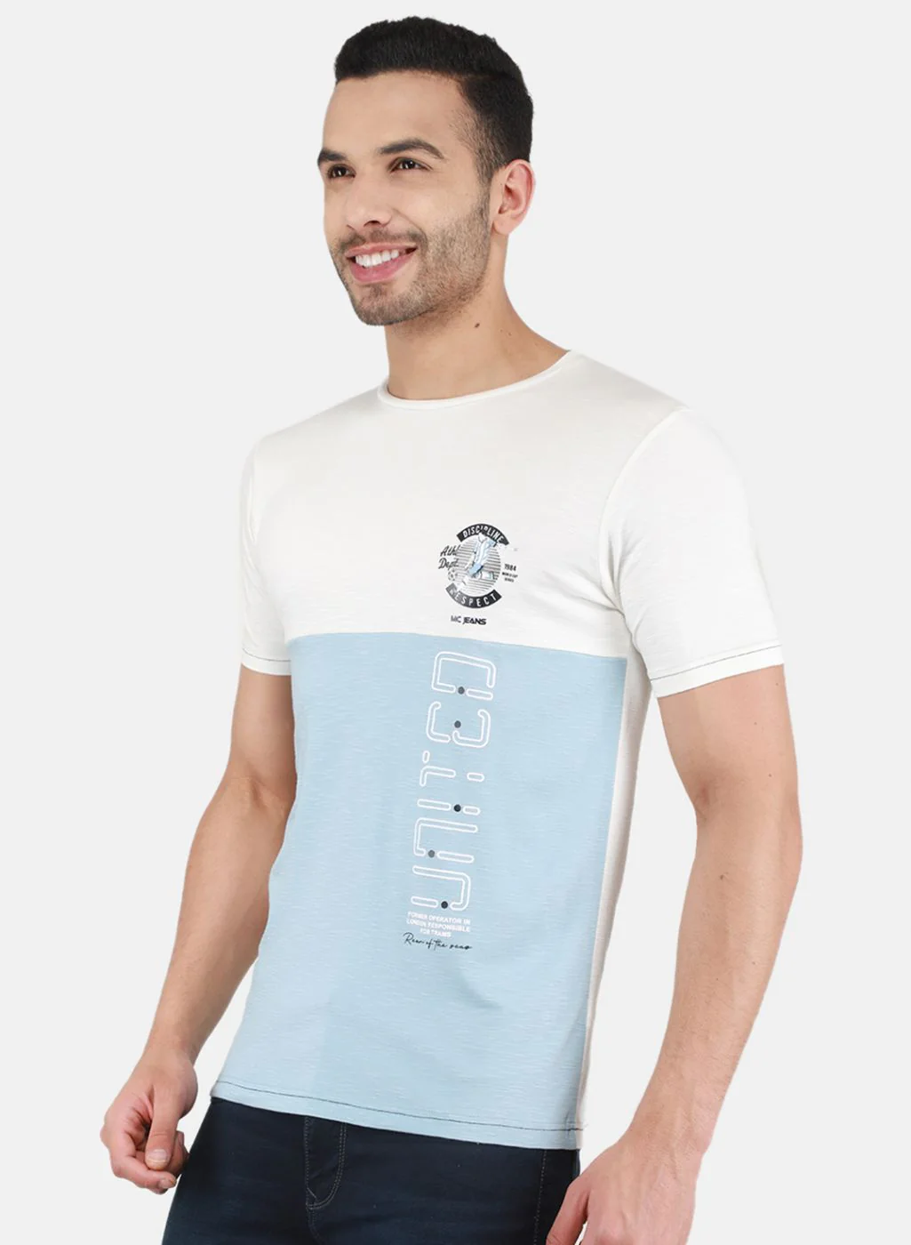 Men Blue Printed T-Shirt - Image 2