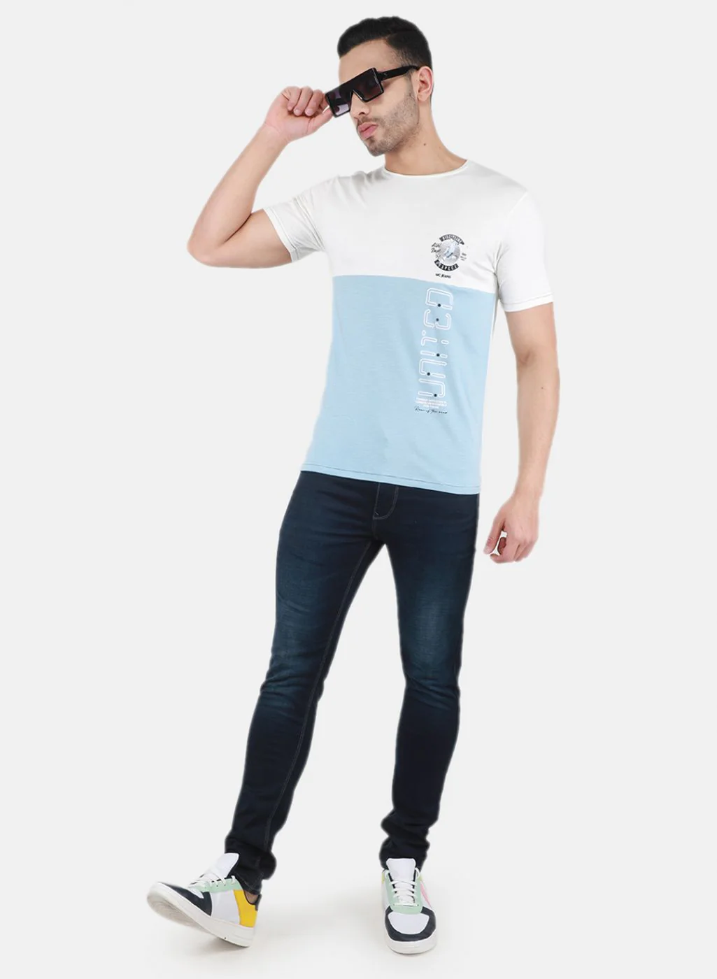 Men Blue Printed T-Shirt - Image 4