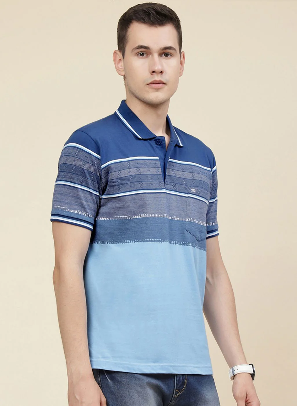 Men Blue Printed T-Shirt - Image 4