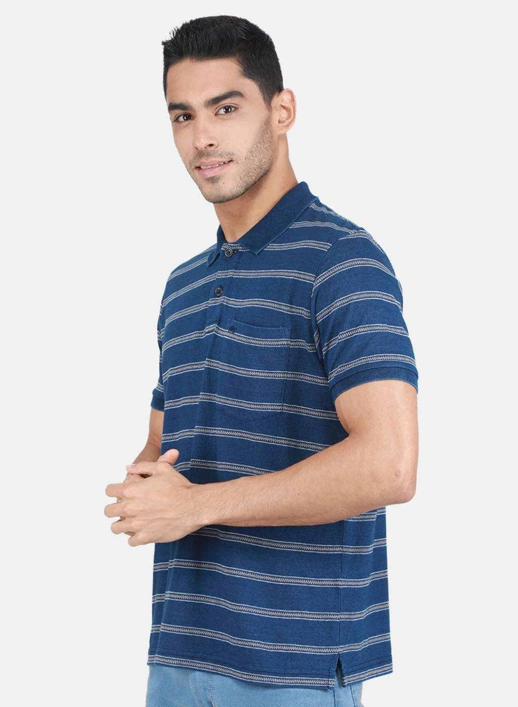 Men Blue Printed T-Shirt - Image 2