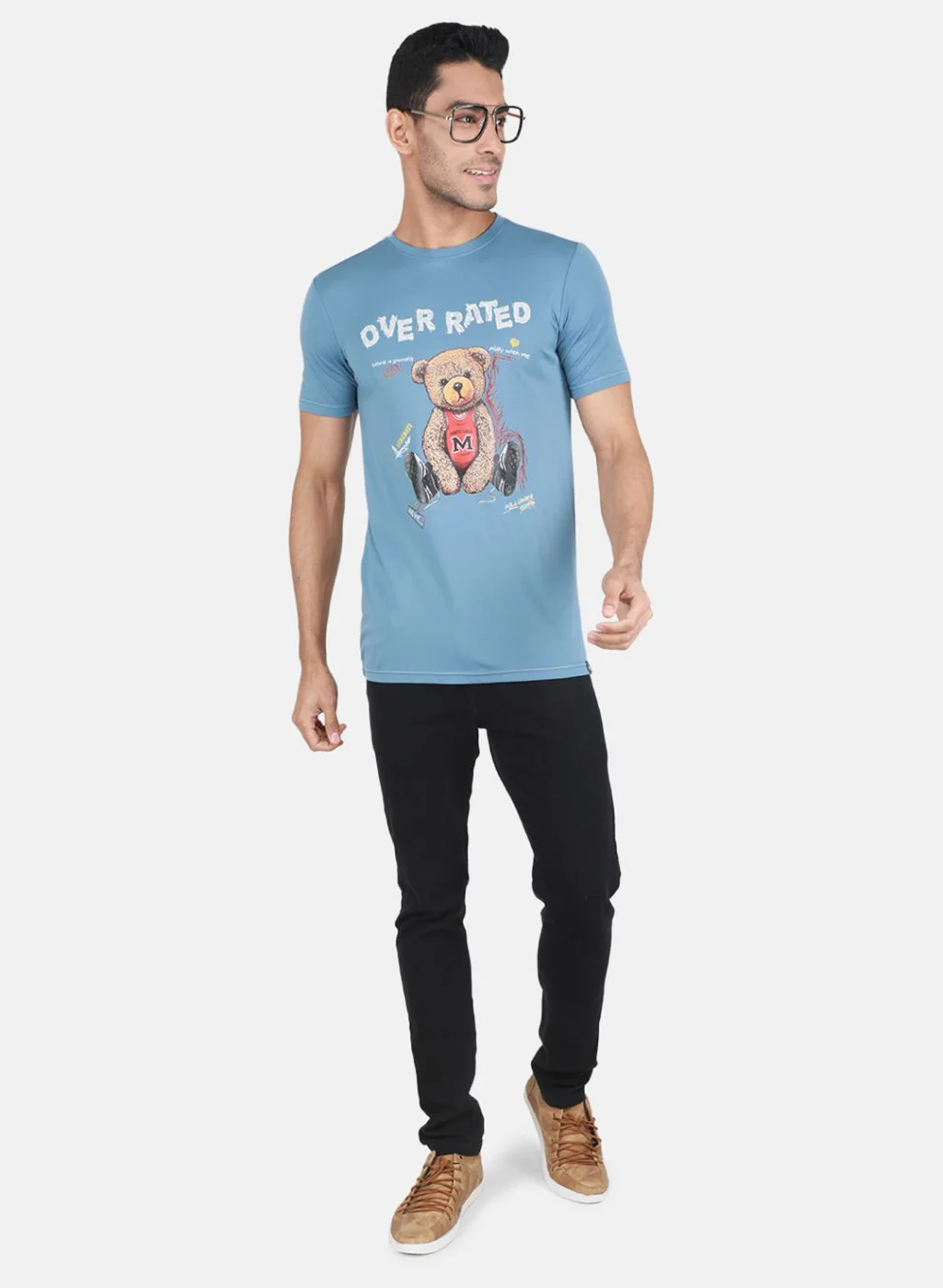 Men Blue Printed T-Shirt - Image 4