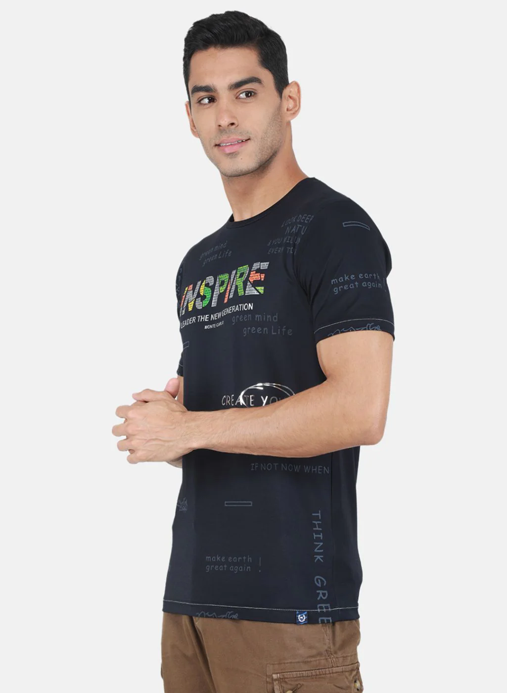 Men Blue Printed T-Shirt - Image 2
