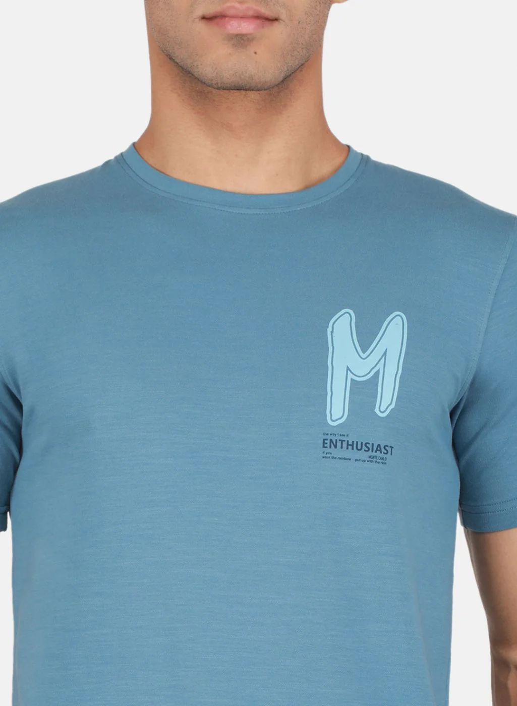 Men Blue Printed T-Shirt - Image 5