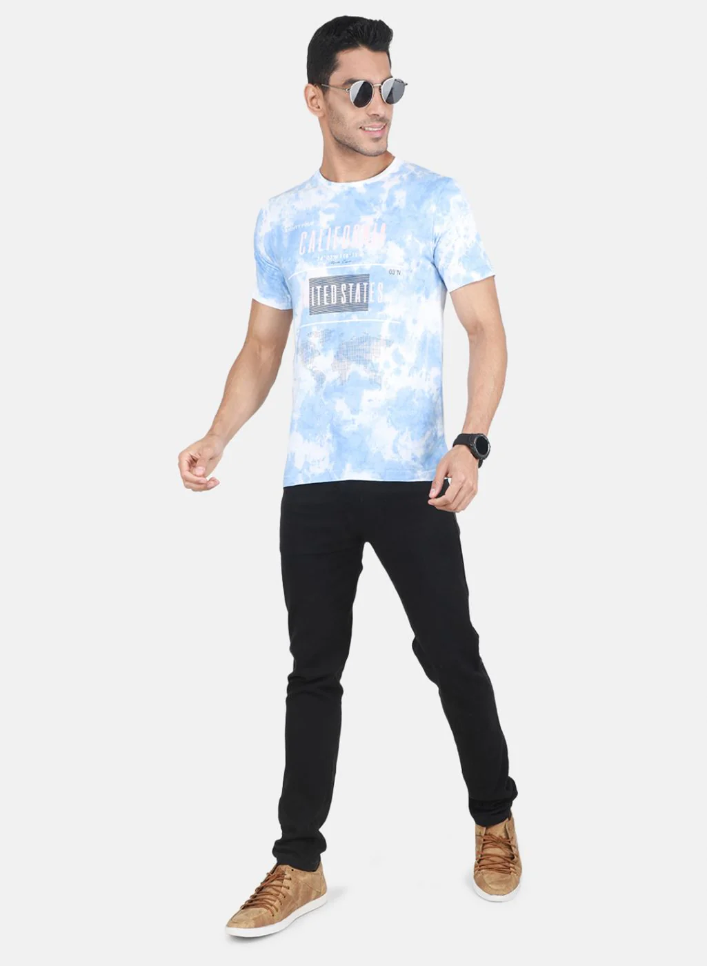 Men Blue Printed T-Shirt - Image 4