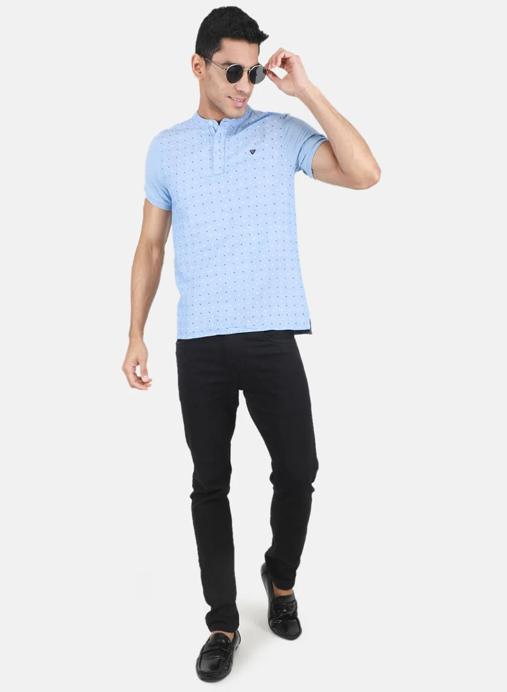 Men Blue Printed T-Shirt - Image 4