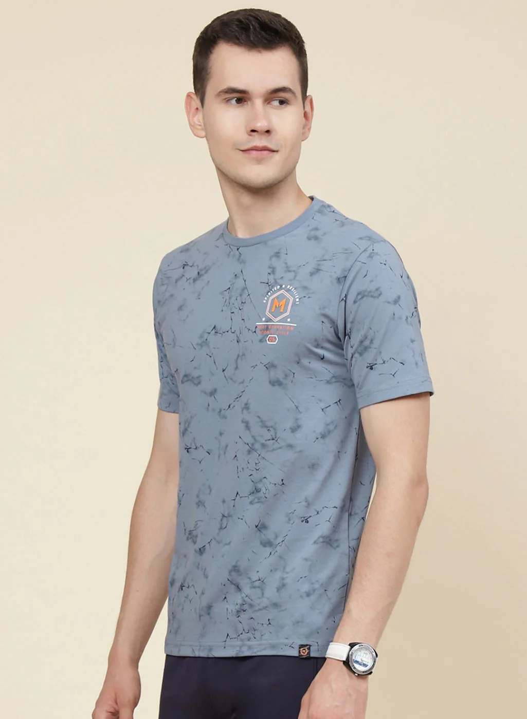 Men Blue Printed T-Shirt - Image 3