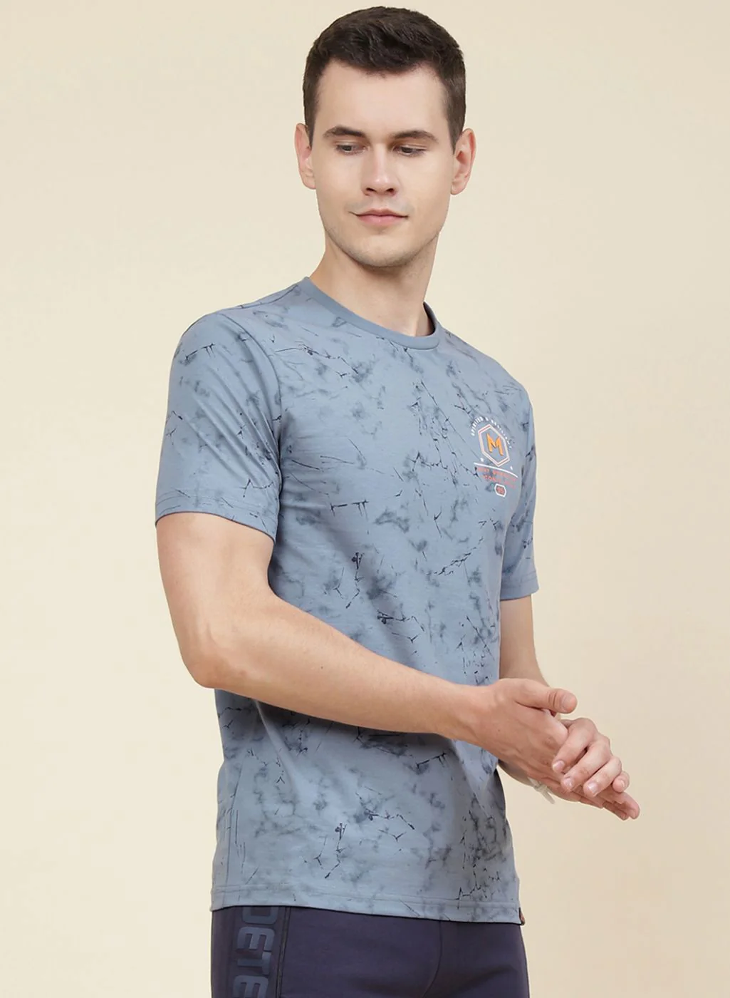 Men Blue Printed T-Shirt - Image 4