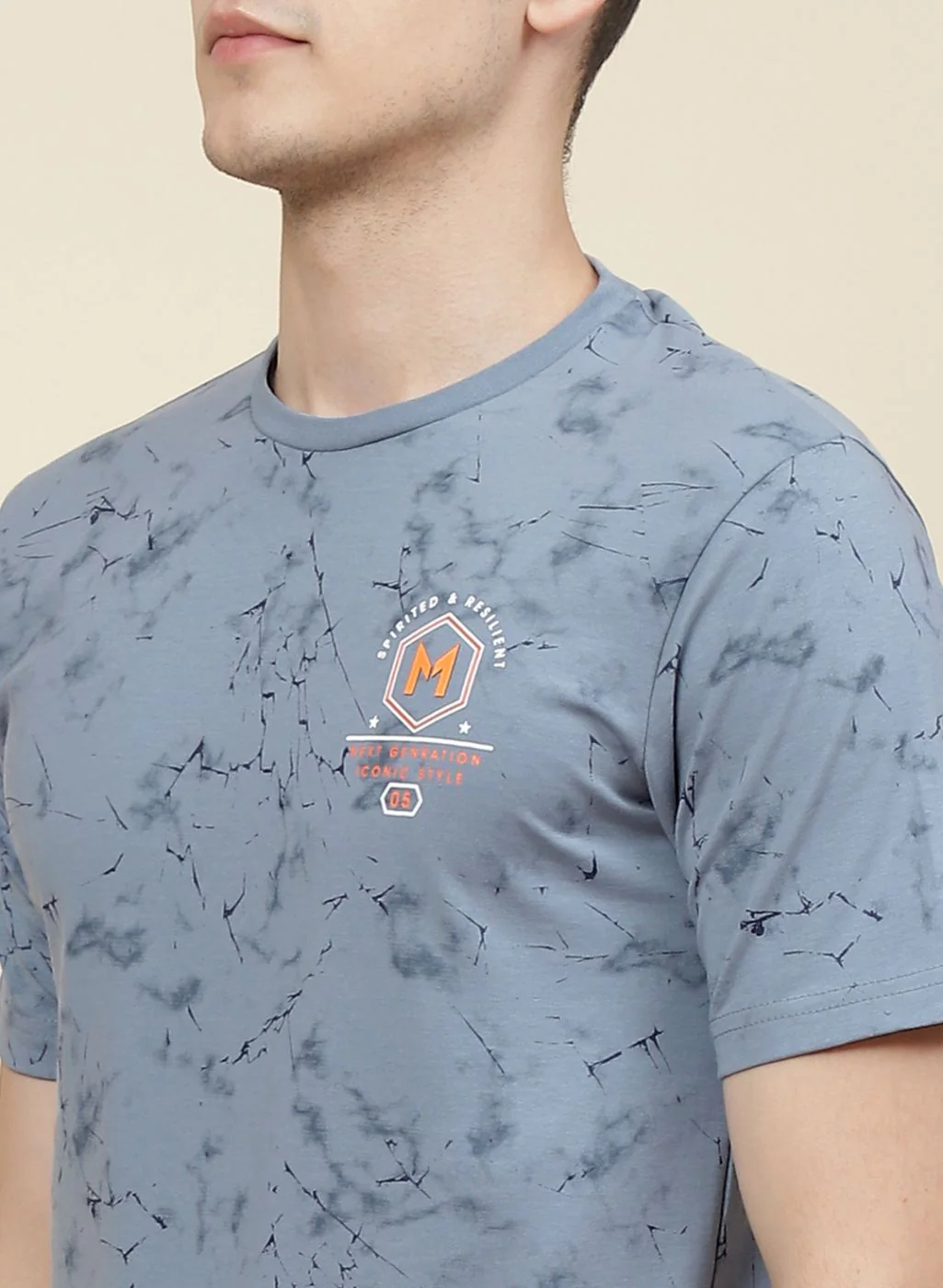 Men Blue Printed T-Shirt - Image 6