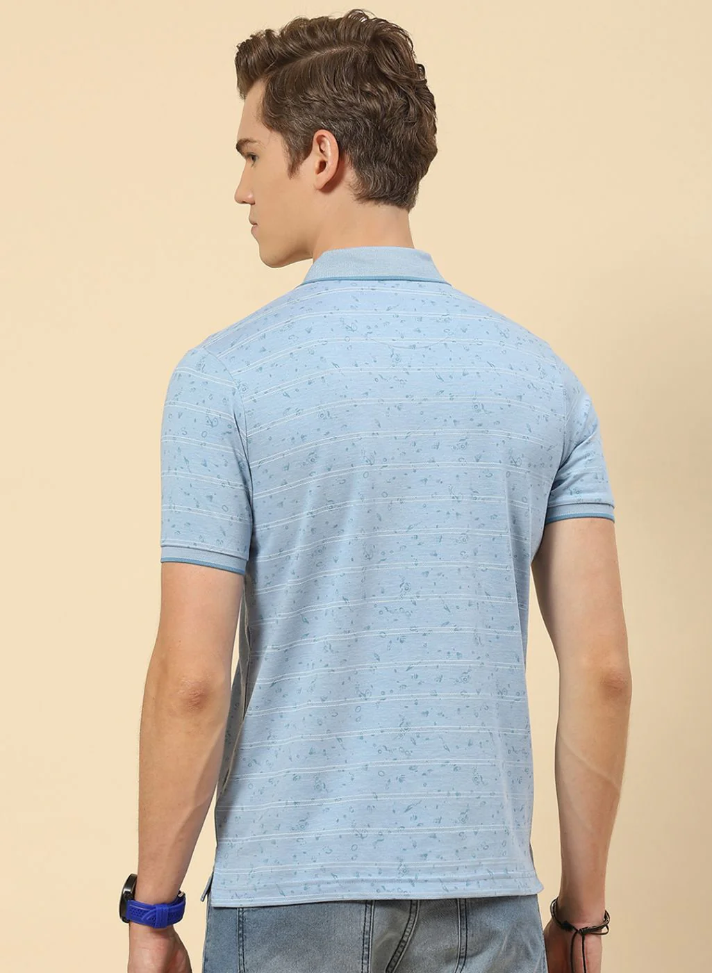 Men Blue Printed T-Shirt - Image 4