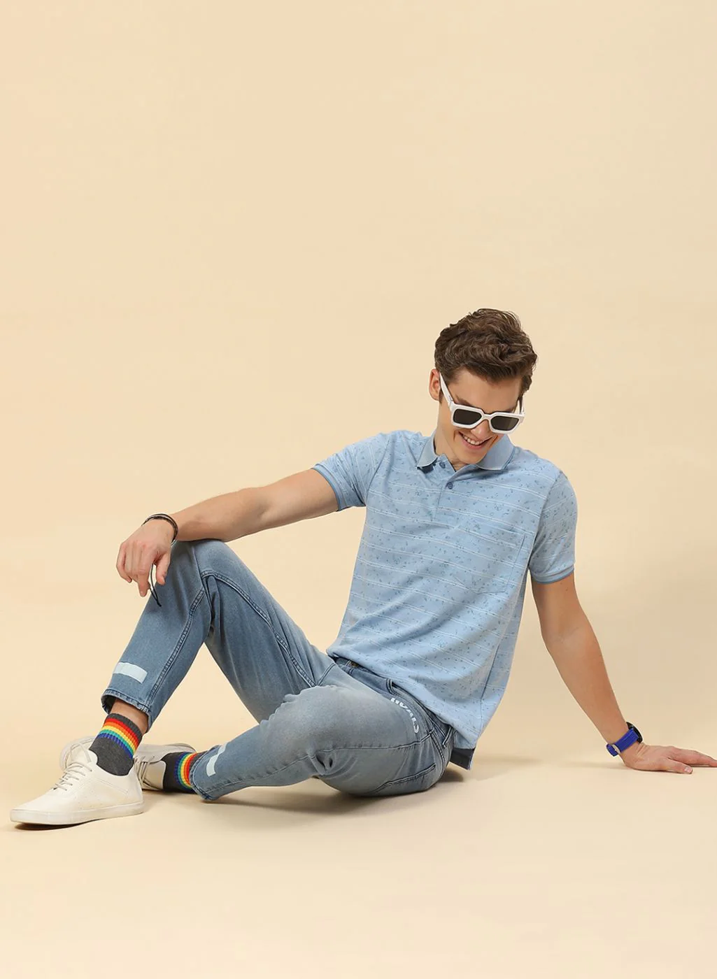 Men Blue Printed T-Shirt - Image 5