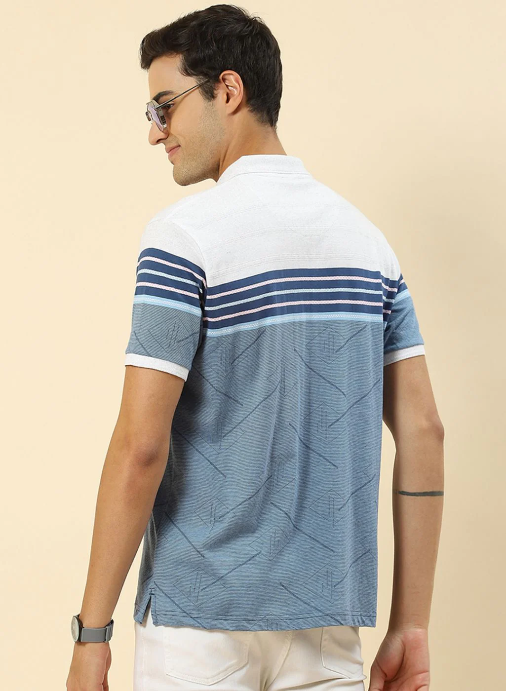 Men Blue Printed T-Shirt - Image 5
