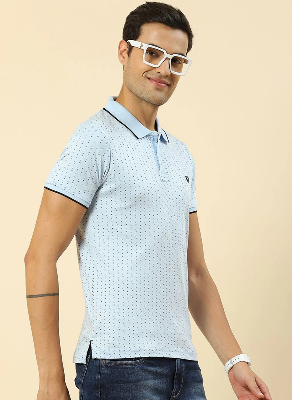 Men Blue Printed T-Shirt - Image 3