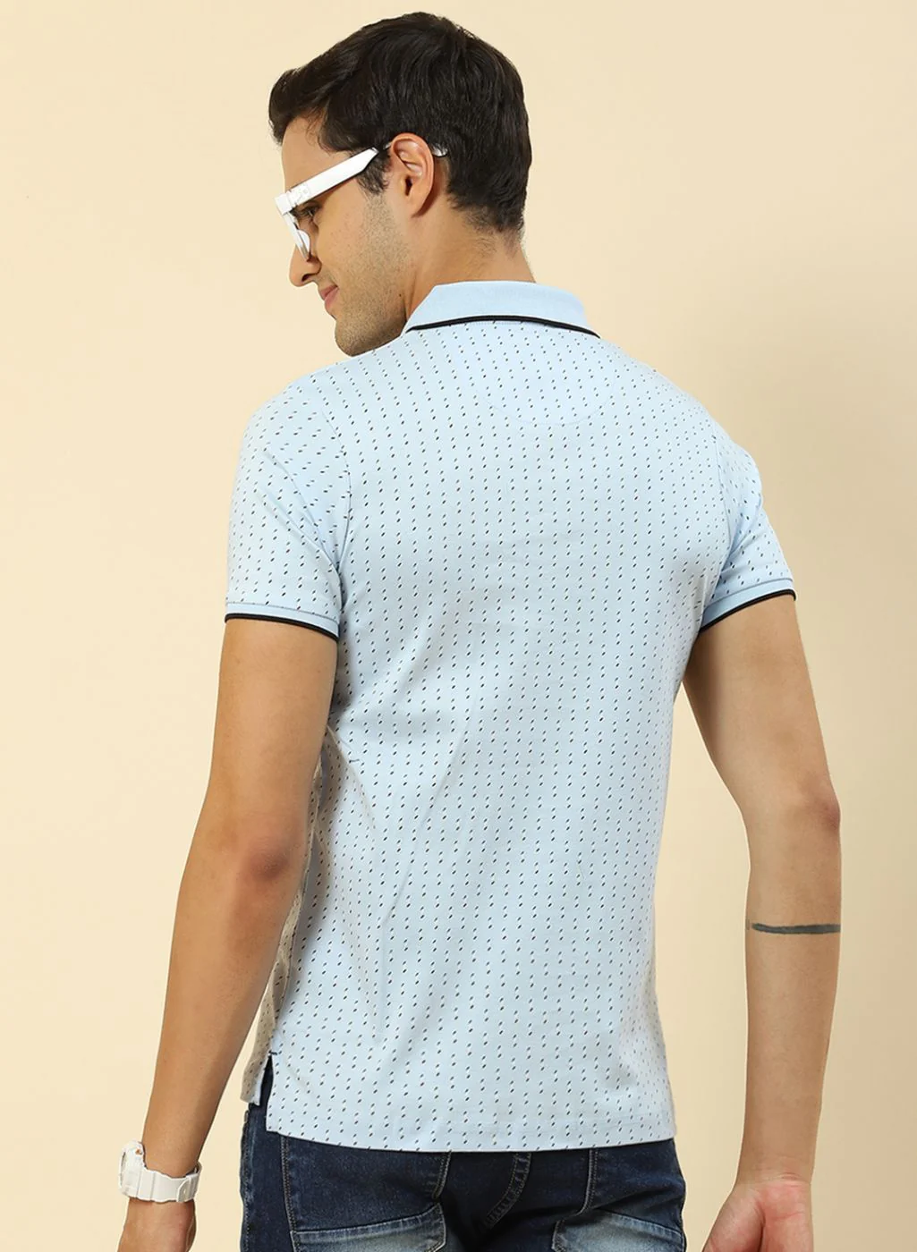 Men Blue Printed T-Shirt - Image 4