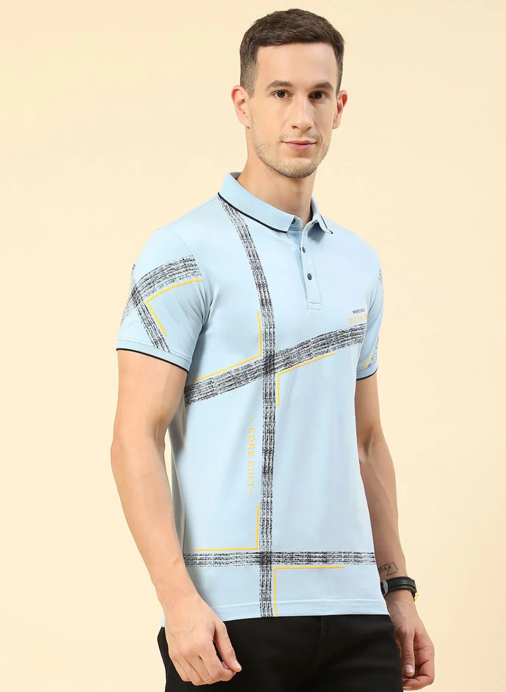 Men Blue Printed T-Shirt - Image 3