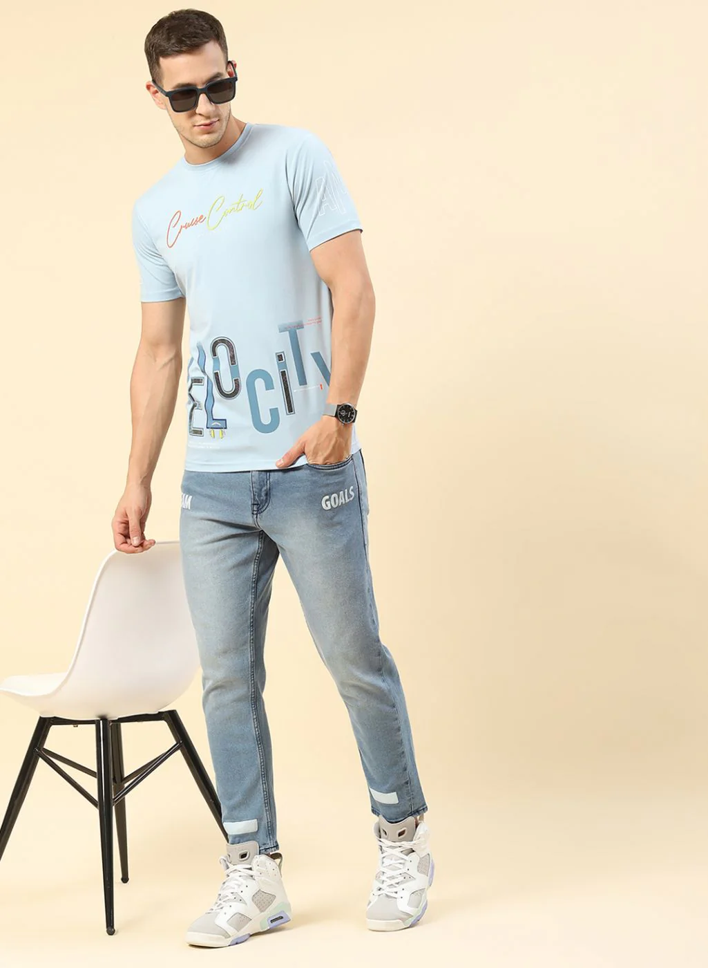 Men Blue Printed T-Shirt - Image 5