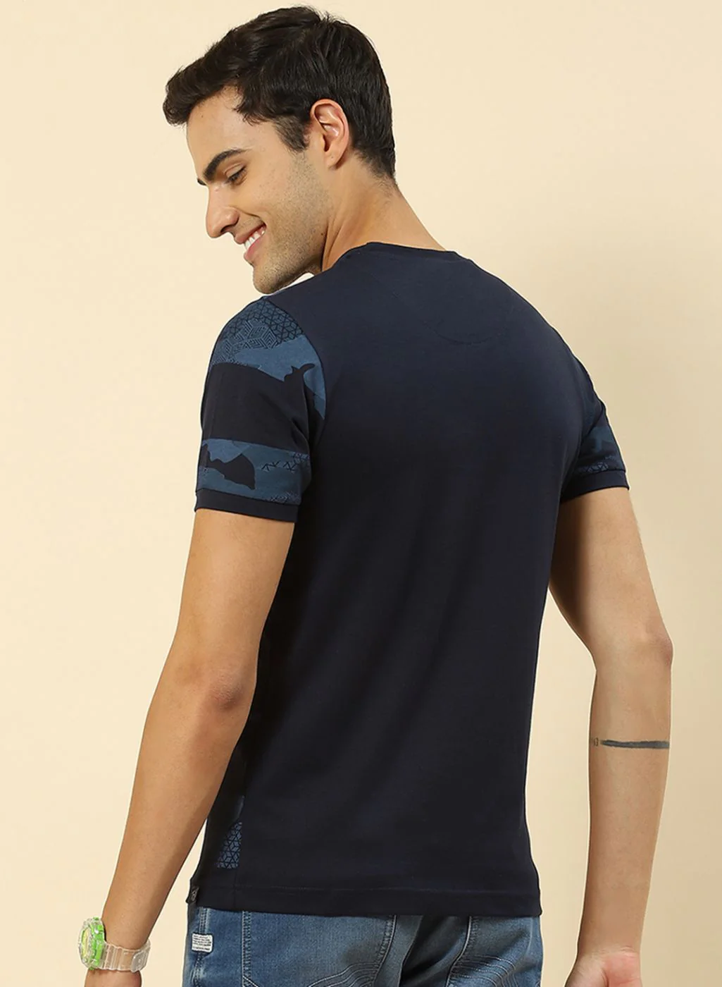 Men Blue Printed T-Shirt - Image 5
