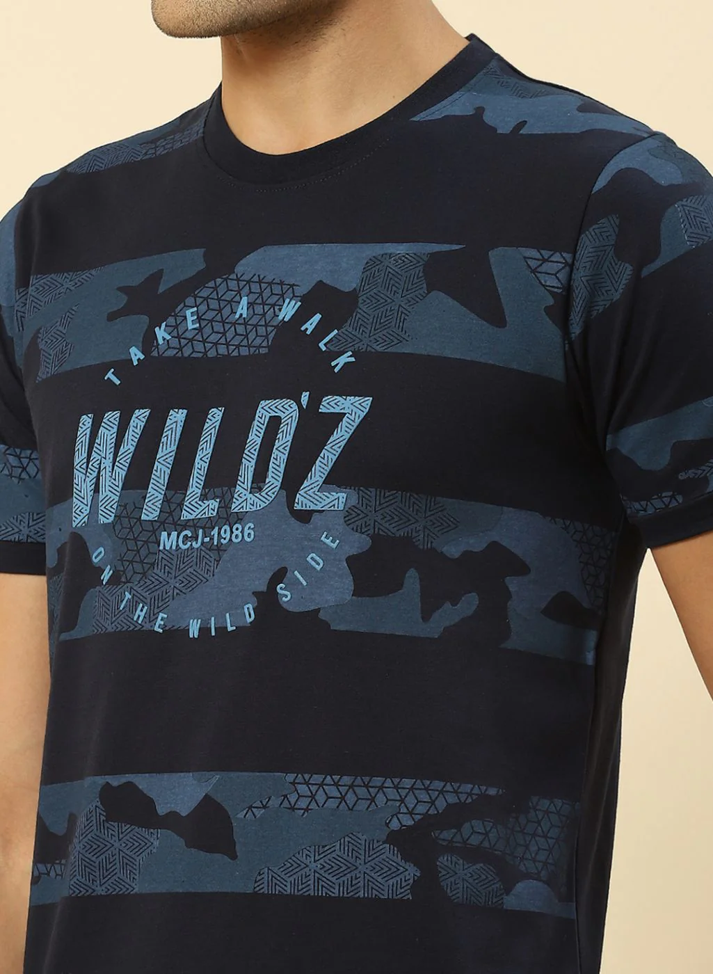 Men Blue Printed T-Shirt - Image 6